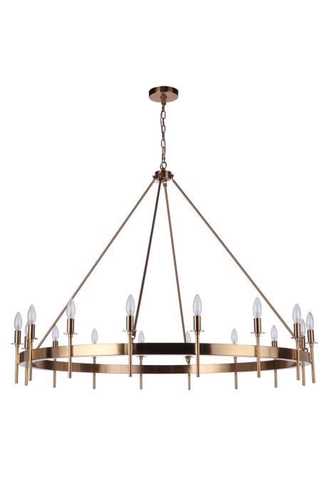 Larrson 16 Light Chandelier in Satin Brass Chandelier Craftmade