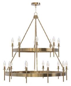 Larrson 18 Light Chandelier in Satin Brass Chandelier Craftmade