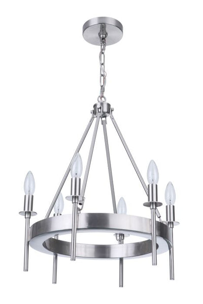 Larrson 6 Light Chandelier in Brushed Polished Nickel Chandelier Craftmade