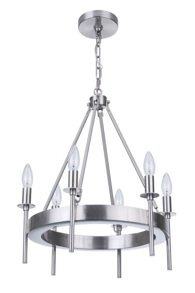 Larrson 6 Light Chandelier in Brushed Polished Nickel Chandelier Craftmade