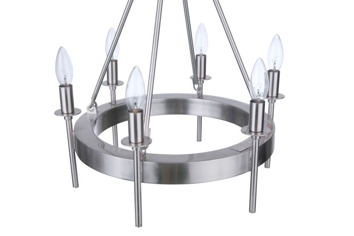 Larrson 6 Light Chandelier in Brushed Polished Nickel Chandelier Craftmade