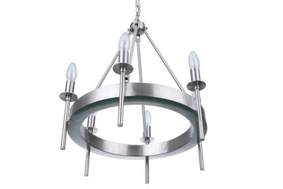 Larrson 6 Light Chandelier in Brushed Polished Nickel Chandelier Craftmade