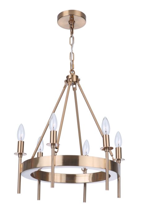 Larrson 6 Light Chandelier in Satin Brass Chandelier Craftmade