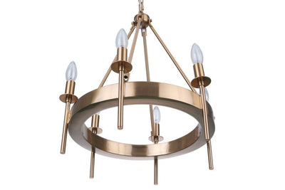 Larrson 6 Light Chandelier in Satin Brass Chandelier Craftmade