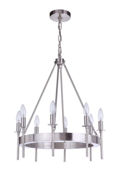 Larrson 8 Light Chandelier in Brushed Polished Nickel Chandelier Craftmade