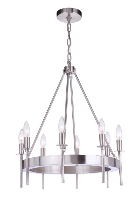 Larrson 8 Light Chandelier in Brushed Polished Nickel Chandelier Craftmade