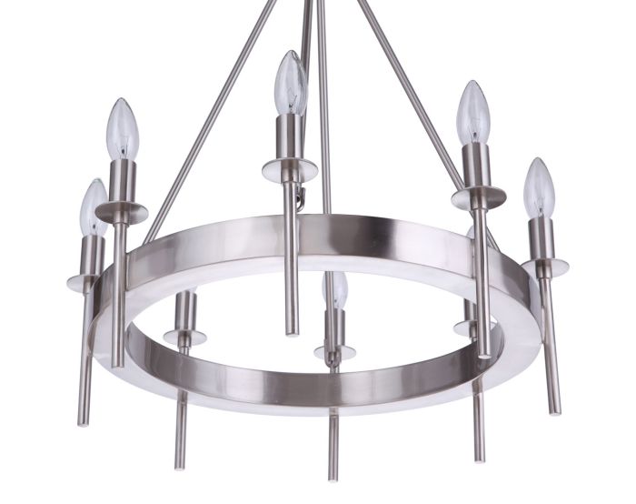 Larrson 8 Light Chandelier in Brushed Polished Nickel Chandelier Craftmade