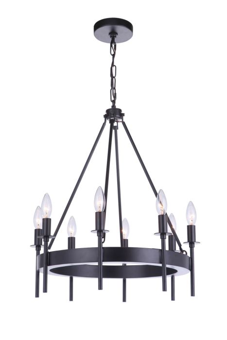 Larrson 8 Light Chandelier in Flat Black Chandelier Craftmade