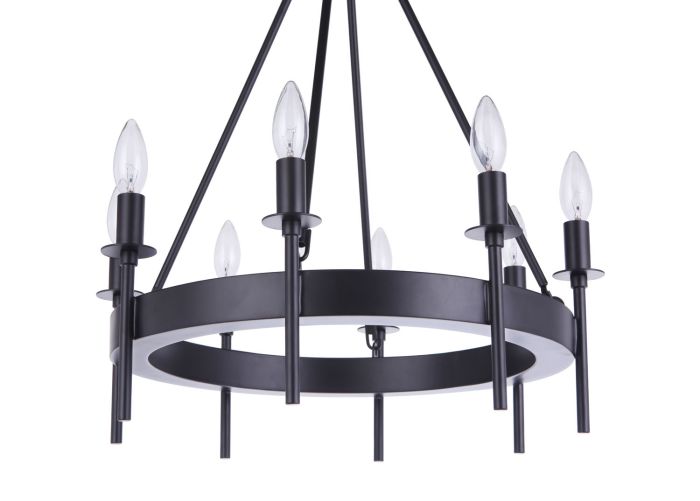 Larrson 8 Light Chandelier in Flat Black Chandelier Craftmade