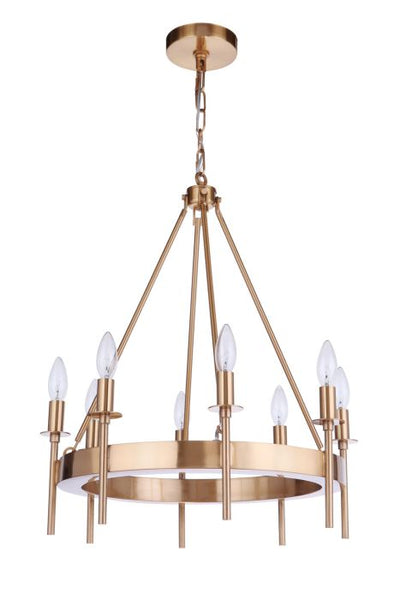 Larrson 8 Light Chandelier in Satin Brass Chandelier Craftmade