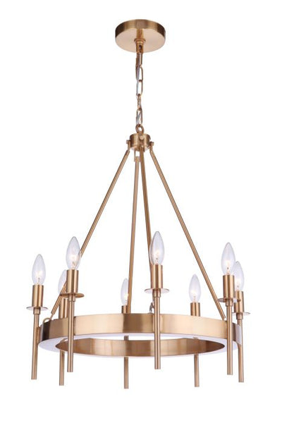 Larrson 8 Light Chandelier in Satin Brass Chandelier Craftmade