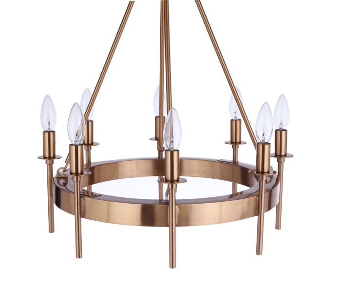 Larrson 8 Light Chandelier in Satin Brass Chandelier Craftmade