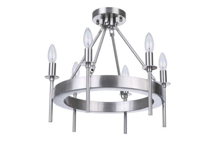 Larrson 6 Light Semi Flush in Brushed Polished Nickel Semi Flush Craftmade