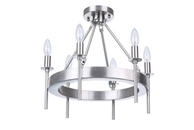 Larrson 6 Light Semi Flush in Brushed Polished Nickel Semi Flush Craftmade