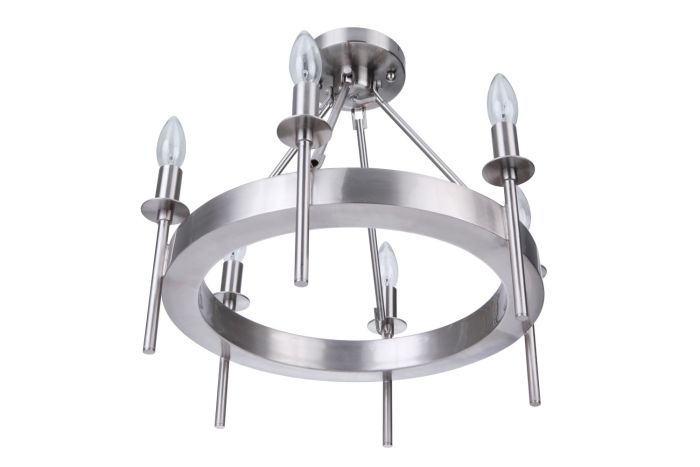 Larrson 6 Light Semi Flush in Brushed Polished Nickel Semi Flush Craftmade