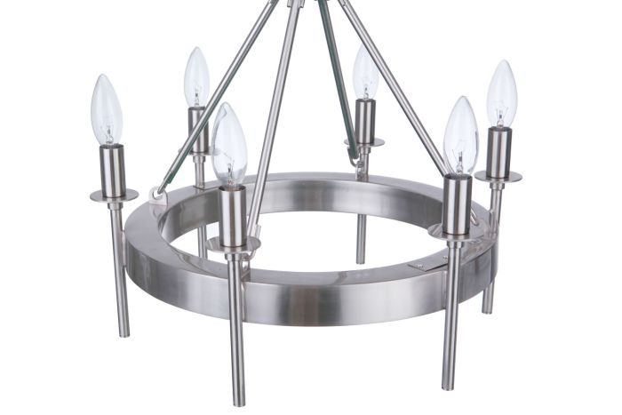 Larrson 6 Light Semi Flush in Brushed Polished Nickel Semi Flush Craftmade