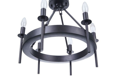 Larrson 6 Light Semi Flush in Flat Black Semi Flush Craftmade