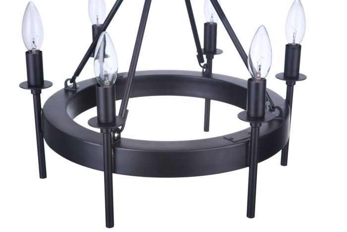 Larrson 6 Light Semi Flush in Flat Black Semi Flush Craftmade