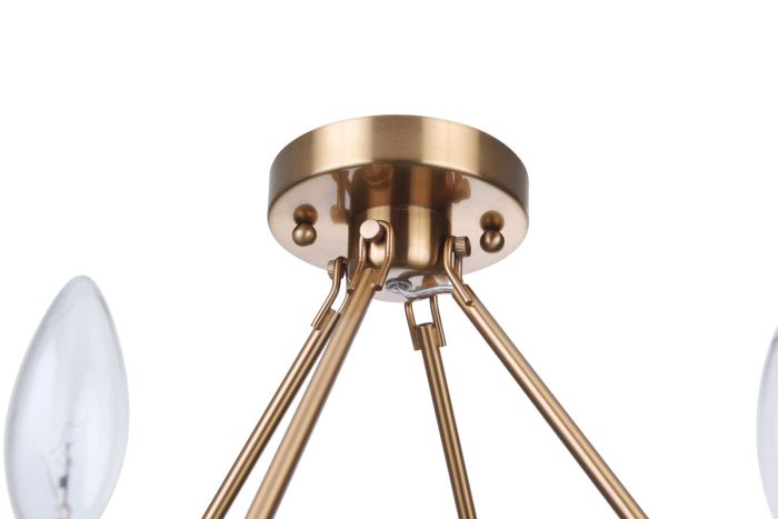 Larrson 6 Light Semi Flush in Satin Brass Semi Flush Craftmade