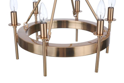 Larrson 6 Light Semi Flush in Satin Brass Semi Flush Craftmade