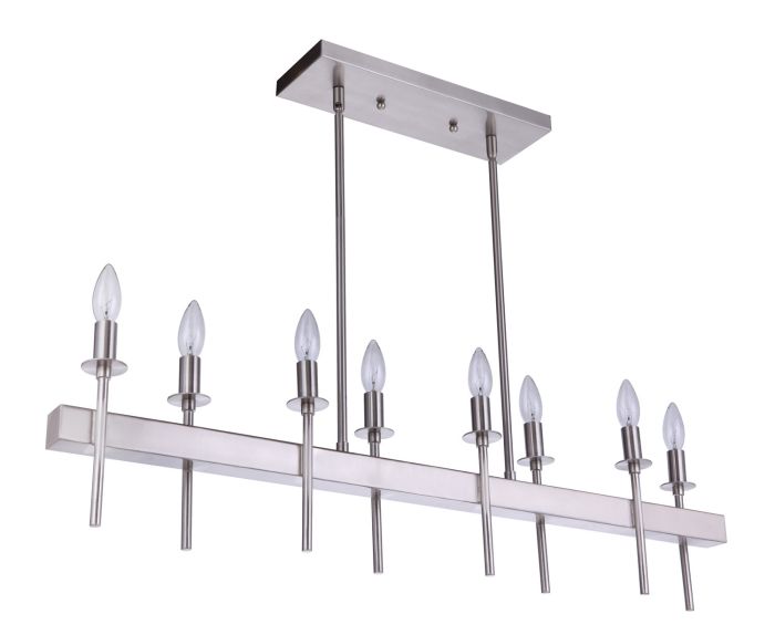 Larrson 8 Light Island in Brushed Polished Nickel Linear Craftmade