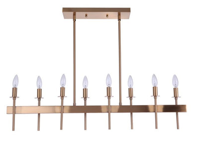 Larrson 8 Light Island in Satin Brass Linear Craftmade