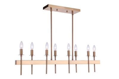 Larrson 8 Light Island in Satin Brass Linear Craftmade