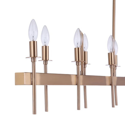 Larrson 8 Light Island in Satin Brass Linear Craftmade