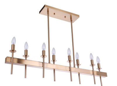 Larrson 8 Light Island in Satin Brass Linear Craftmade