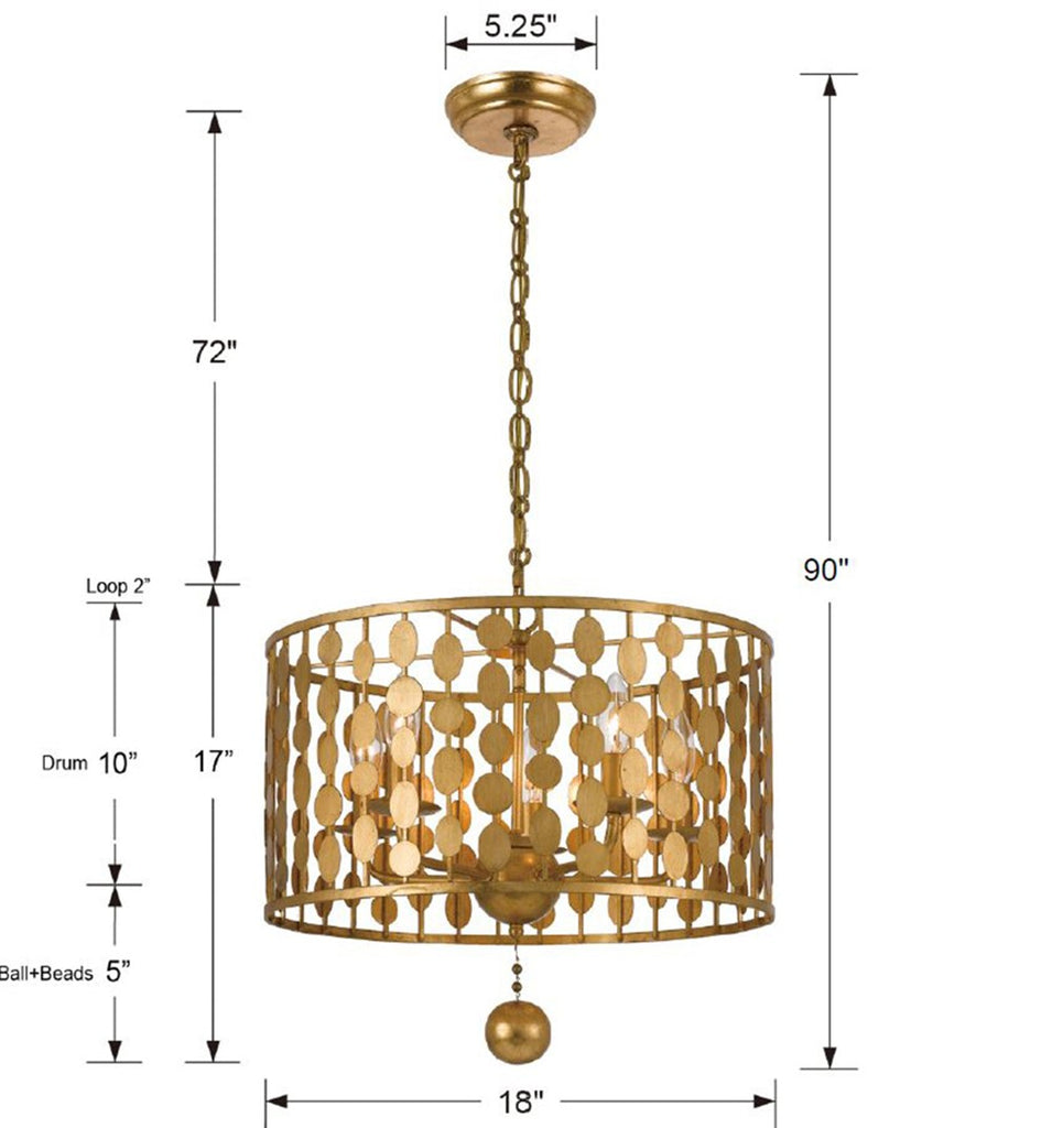 Layla 5 Light Antique Gold Chandelier Chandelier Crystorama