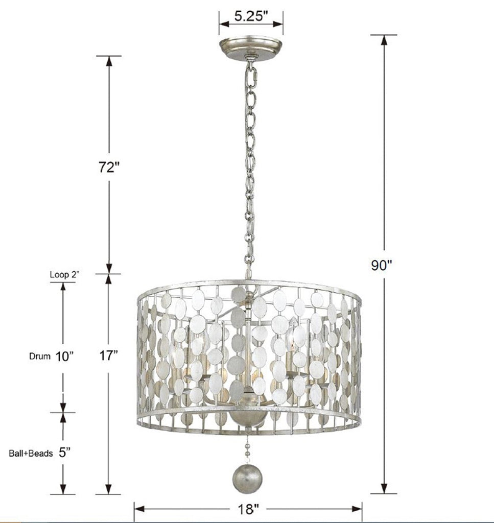 Layla 5 Light Antique Silver Chandelier Chandelier Crystorama