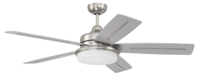 54" Drew in Brushed Polished Nickel w/ Brushed Nickel/Greywood Blades Ceiling Fan CRAFTMADE