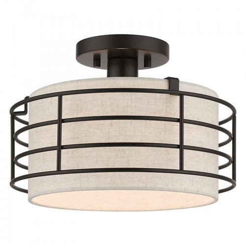 1 Light English Bronze Medium Semi-Flush Semi Flush Livex