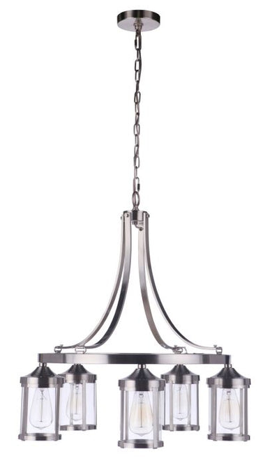 Elliot 5 Light Chandelier in Brushed Polished Nickel Chandelier Craftmade