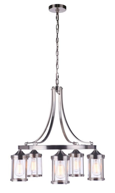 Elliot 5 Light Chandelier in Brushed Polished Nickel Chandelier Craftmade