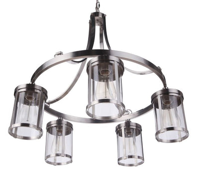 Elliot 5 Light Chandelier in Brushed Polished Nickel Chandelier Craftmade