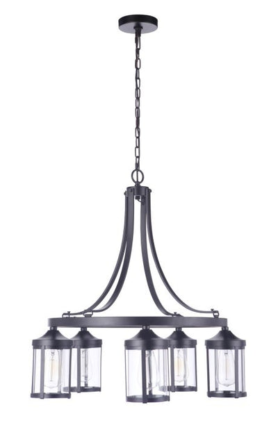 Elliot 5 Light Chandelier in Flat Black Chandelier Craftmade