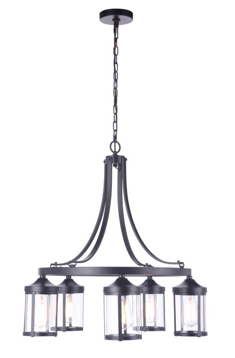 Elliot 5 Light Chandelier in Flat Black Chandelier Craftmade