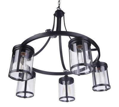 Elliot 5 Light Chandelier in Flat Black Chandelier Craftmade