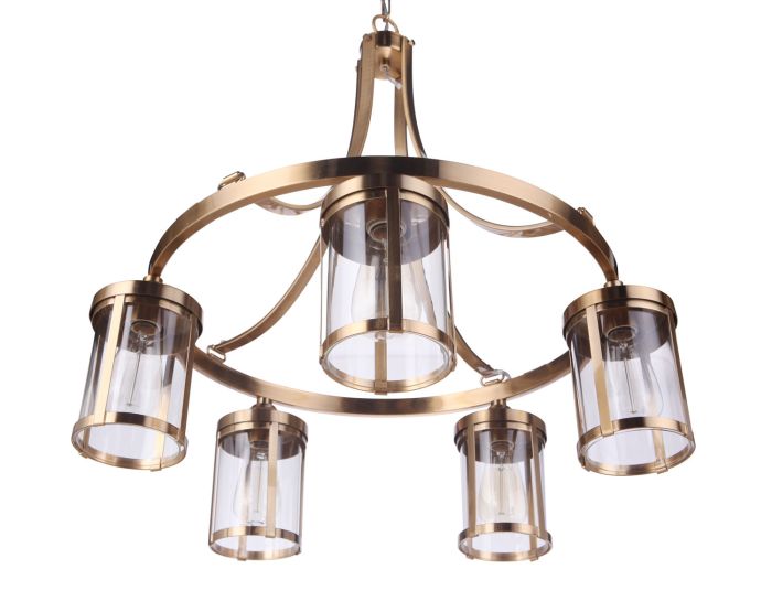 Elliot 5 Light in Satin Brass Chandelier Craftmade