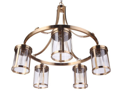 Elliot 5 Light in Satin Brass Chandelier Craftmade