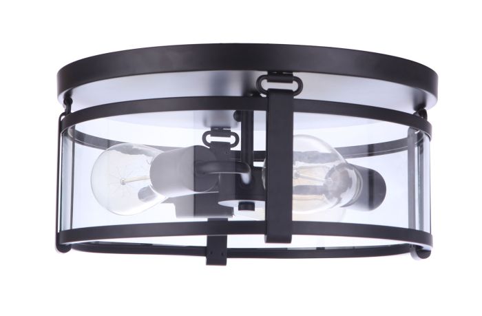 Elliot 3 Light Flushmount in Flat Black Flush Mount Craftmade