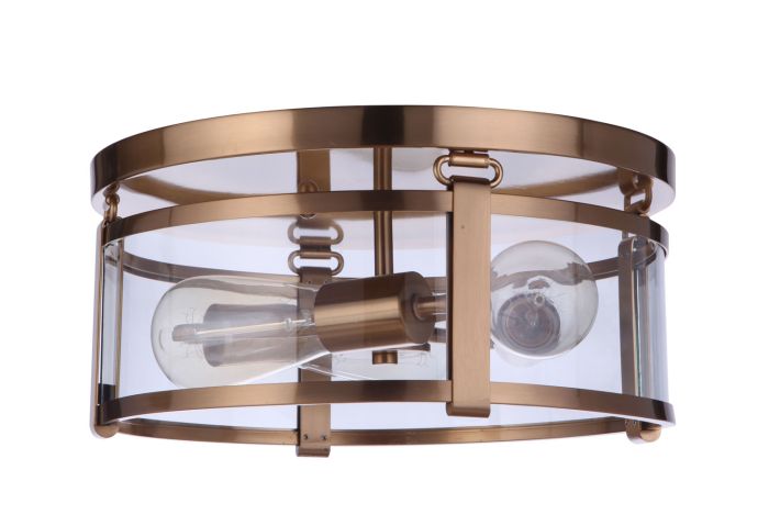 Elliot 3 Light Flushmount in Satin Brass Flush Mount Craftmade