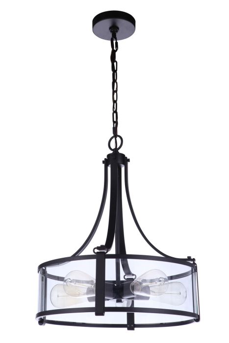 Elliot 5 Light Pendant in Flat Black Pendant Craftmade