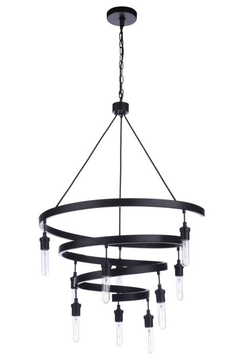 Tranquil 10 Light Chandelier in Flat Black Chandelier Craftmade