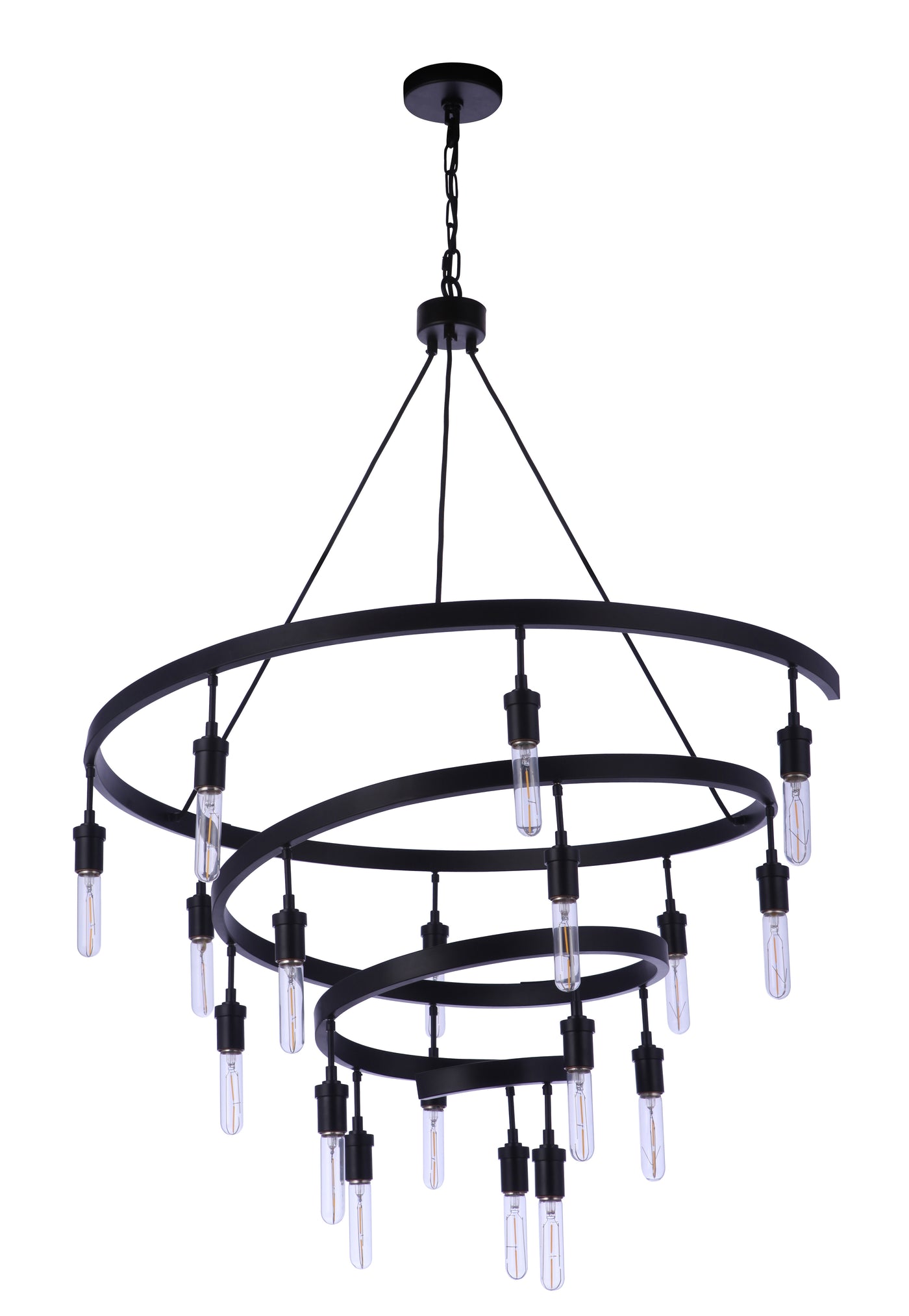 Tranquil 18 Light Chandelier in Flat Black Chandelier Craftmade