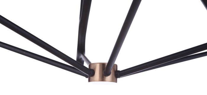 The Reserve 6 Light Chandelier in Flat Black/Satin Brass Chandelier Craftmade