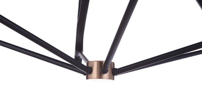 The Reserve 6 Light Chandelier in Flat Black/Satin Brass Chandelier Craftmade