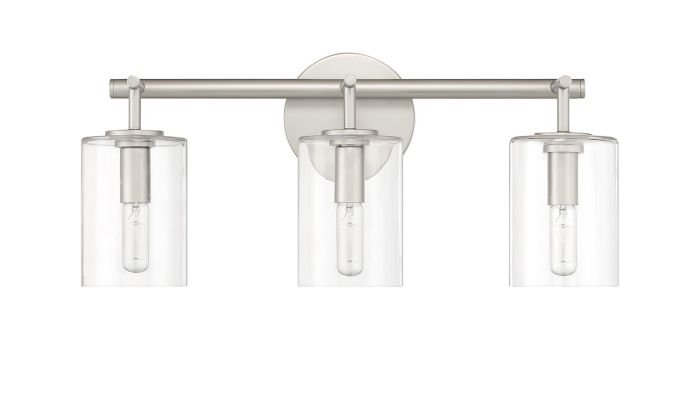 Hailie 3 Light Vanity in Satin Nickel Bath and Vanity Craftmade