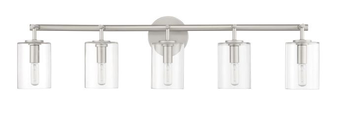 Hailie 5 Light Vanity in Satin Nickel Bath and Vanity Craftmade